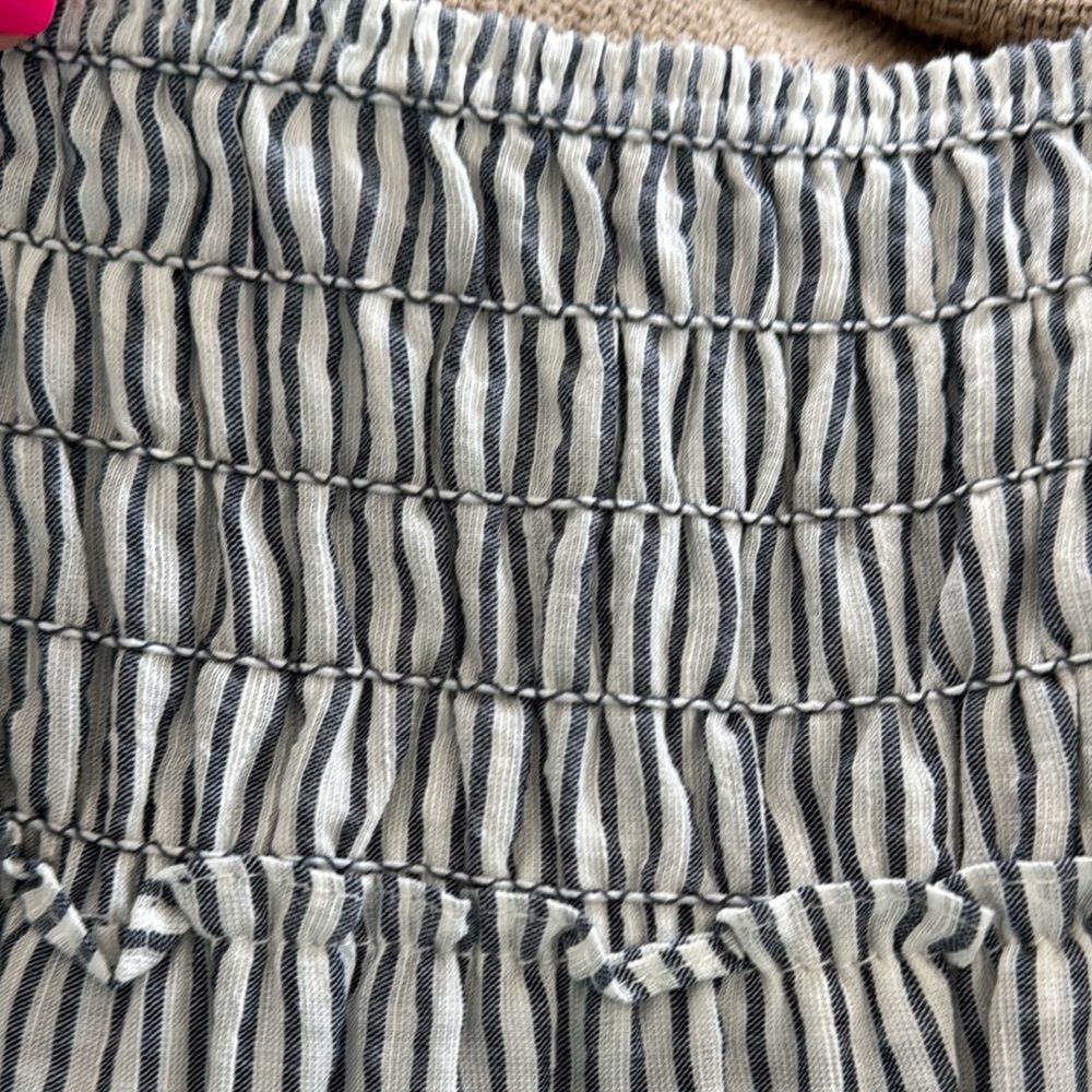 Max Studio Striped Blue/Gray Women's tiered Maxi Skirt - Picture 5 of 6